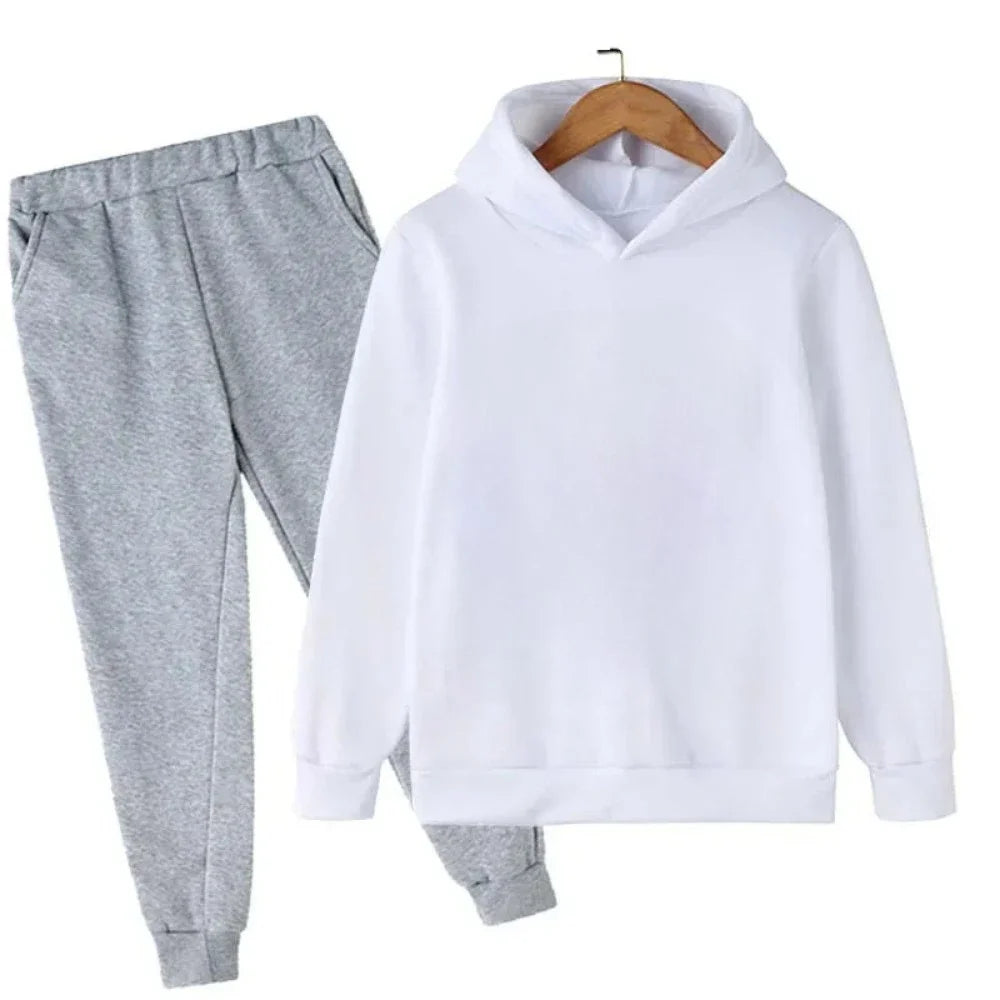 Conjunto deportivo para niños de primavera y otoño, traje con capucha y pantalones con estampado de Messi, conjunto de 2 uds., ropa para niños y niñas, chándal informal de moda