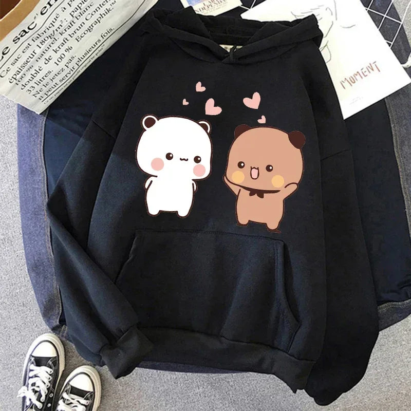 Ropa de calle gótica de dibujos animados para hombre y mujer, sudaderas con capucha con estampado de Bubu Dudu Y2k, divertidas sudaderas Kawaii, ropa con capucha con gráfico Vintage de los años 90