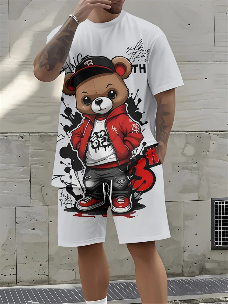 Conjunto Streetwear Hombre 2 Piezas | Camisa + Pantalón Corto Estampado