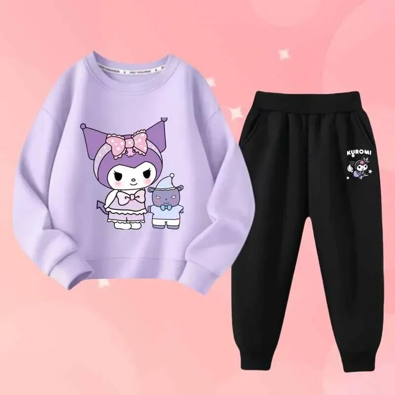Conjunto Kuromi Sanrio Niños - Sudadera + Pantalones 2 Piezas