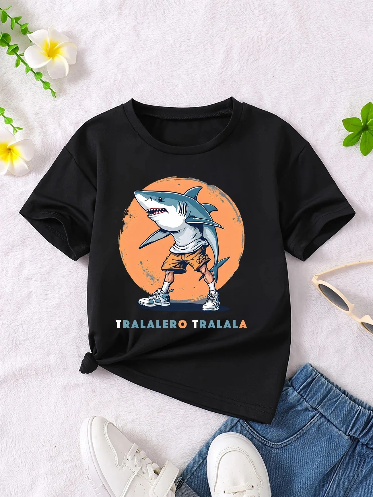 Y2k-Camiseta italiana con animales de Brainrot para niños y niñas, camisetas de manga corta de Tung Tung Sahur, camiseta bonita con meme divertido, ropa de verano