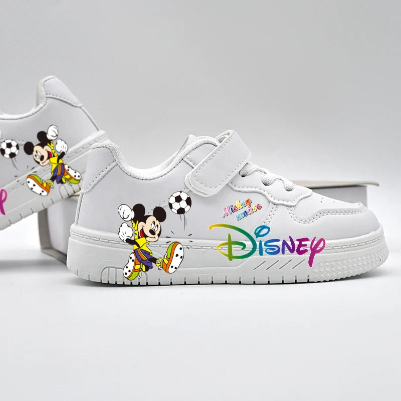 Zapatos de fútbol informales de Disney para niños, zapatillas deportivas de diseño a la moda de Mickey Mouse, zapatillas transpirables antideslizantes para exteriores