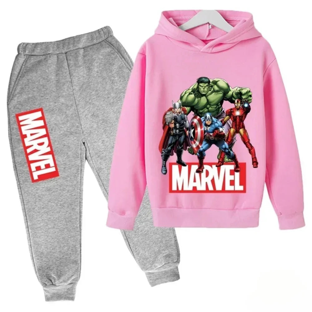 Sudadera con capucha de superhéroe de Marvel para niños, traje con capucha de Hulk para niños, traje de Iron Man para niños y niñas, conjunto de sudadera de otoño e invierno