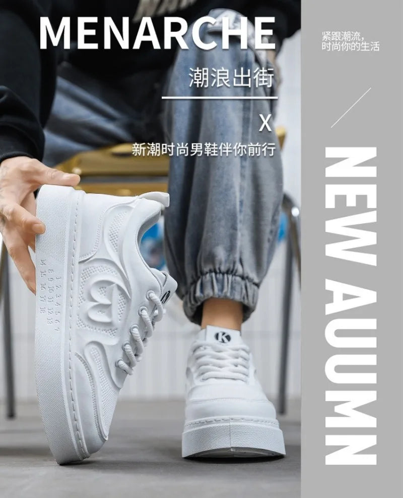 Tenis Para Hombre 2025 Men Casual Sport Shoes Spring Summer Trend Leather Low-top Flat Shoes Man Walking Footwear Versatile Plus