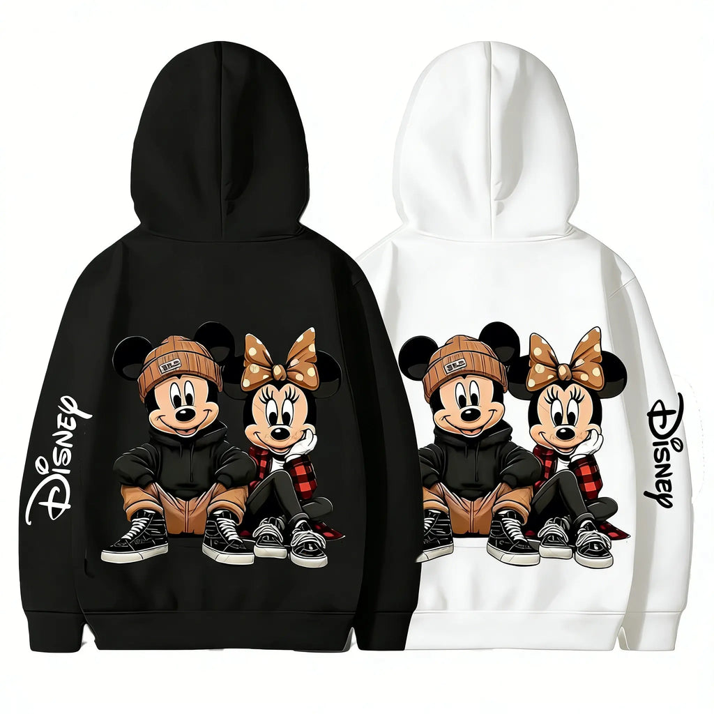 Sudadera con capucha y cremallera de Disney Mickey Minnie para hombre y mujer, ropa de calle de manga larga, Tops informales para primavera y verano, 2026