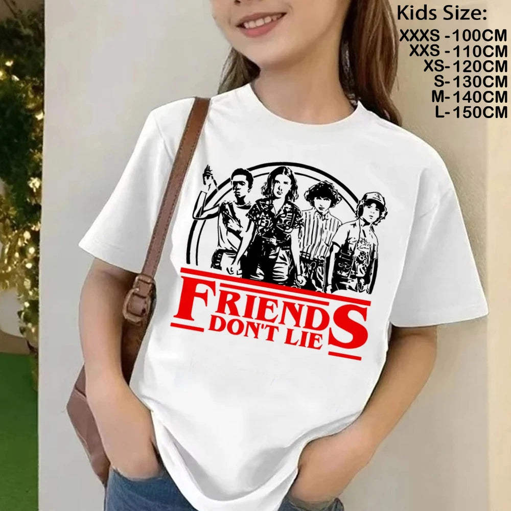 Camiseta Running Up That Hill para niños, camiseta de manga corta The Demogorgon para niños, camisetas informales holgadas con estampado con dibujo para niñas y niños