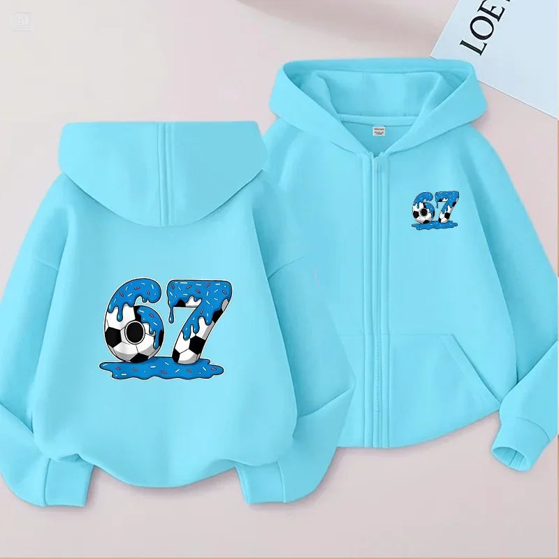 Camisa infantil con cremallera de diseño moderno y creativo para deportes de interior y exterior.