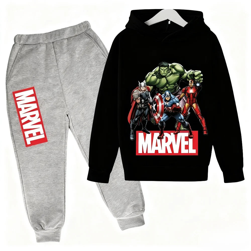 Sudadera con capucha de superhéroe de Marvel para niños, traje con capucha de Hulk para niños, traje de Iron Man para niños y niñas, conjunto de sudadera de otoño e invierno