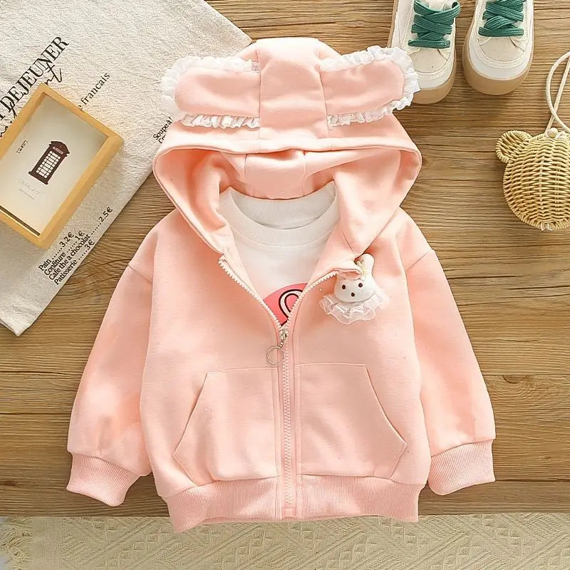 Conjunto Bebé Niña 3 Piezas - Abrigo + Camiseta + Pantalón