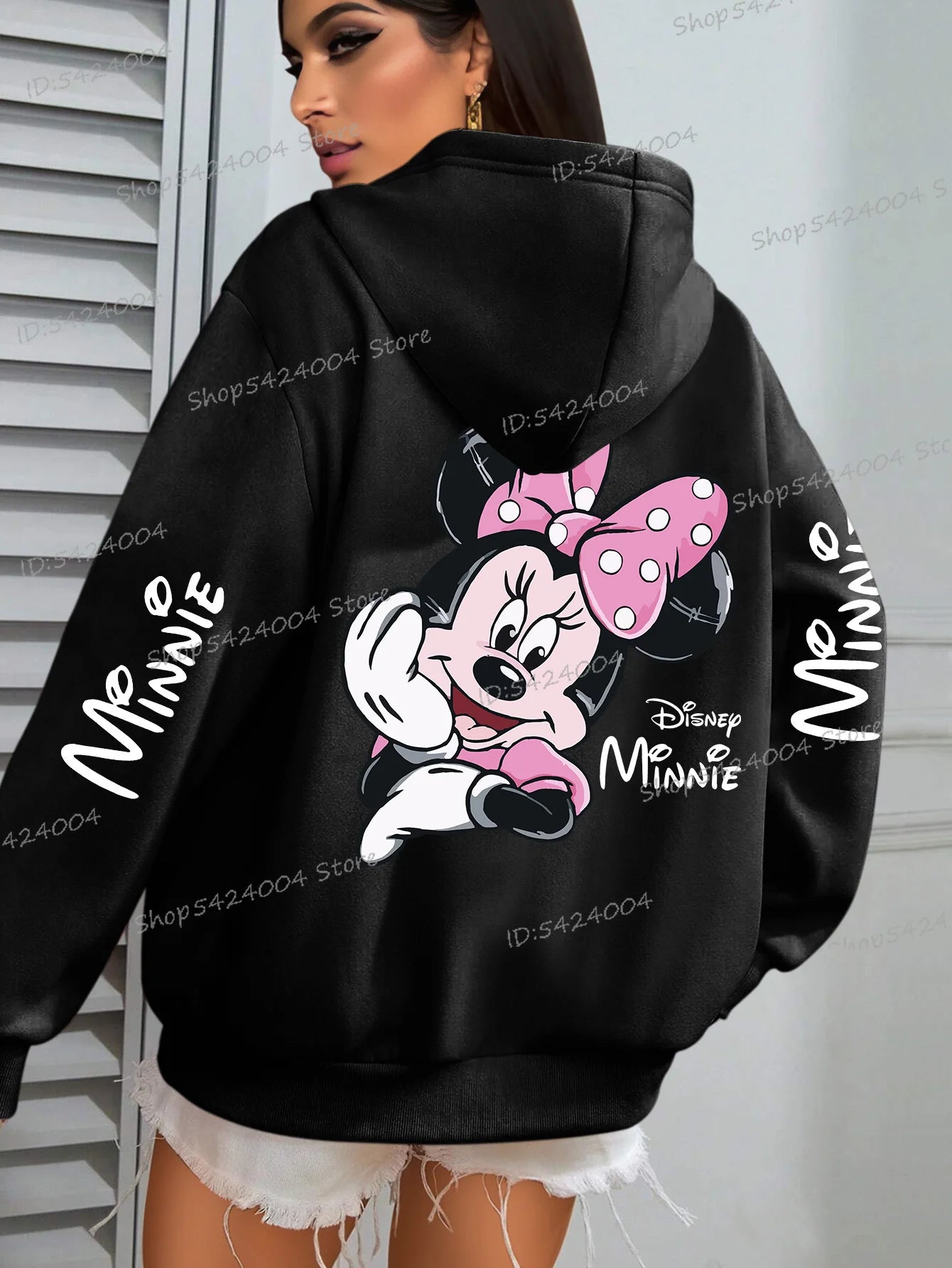 Sudaderas con capucha divertidas con estampado de Minnie Mouse para mujer, ropa de calle con gráfico juguetón, personaje de dibujos animados, regalos para amantes de Minnie, Sudadera con capucha para chicas adolescentes