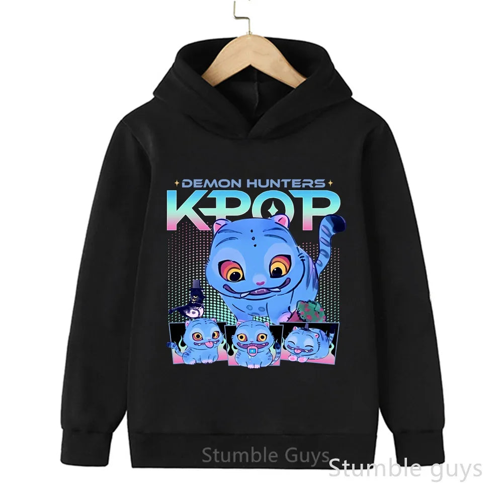 Conjunto de sudadera con capucha Kpop Demon Hunters, ropa deportiva para niños y niñas de 3 a 12 años, ropa de Anime de otoño