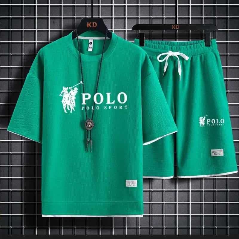 Conjunto Deportivo Hombre de 2 Piezas | Camiseta Transpirable y Shorts para Running, Fitness y Verano