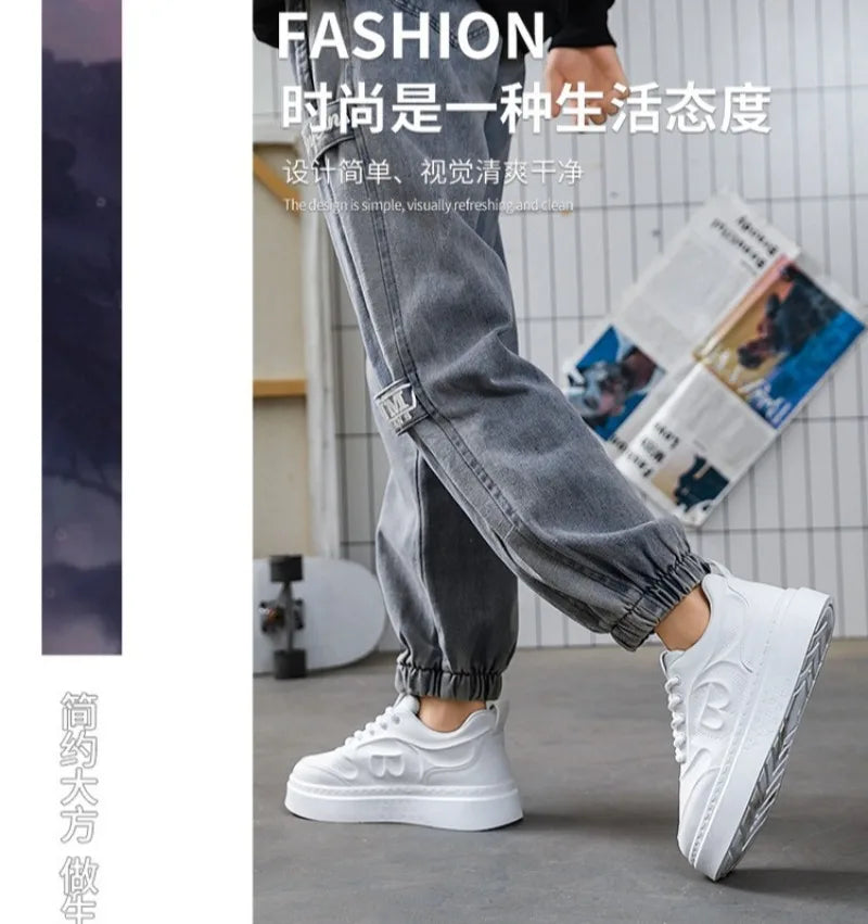 Tenis Para Hombre 2025 Men Casual Sport Shoes Spring Summer Trend Leather Low-top Flat Shoes Man Walking Footwear Versatile Plus