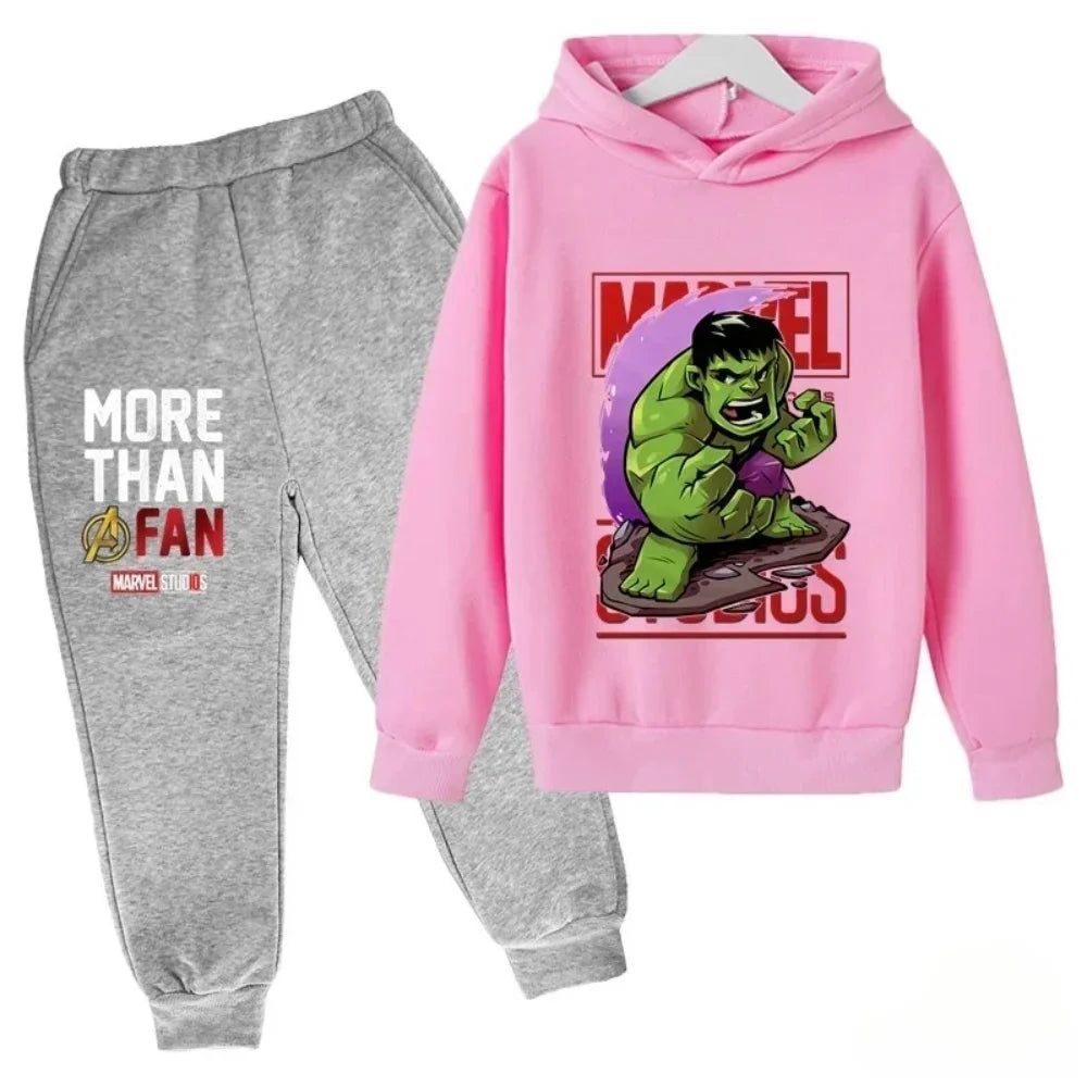 Sudadera con capucha de superhéroe de Marvel para niños, traje con capucha de Hulk para niños, traje de Iron Man para niños y niñas, conjunto de sudadera de otoño e invierno