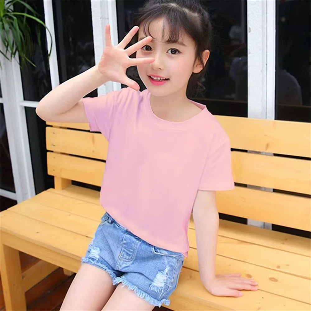 Camiseta de verano para niños de 3 a 12 años, conjunto de camiseta blanca y pantalones cortos, 2 uds., conjunto fresco y refrescante de manga corta con estampado para niños