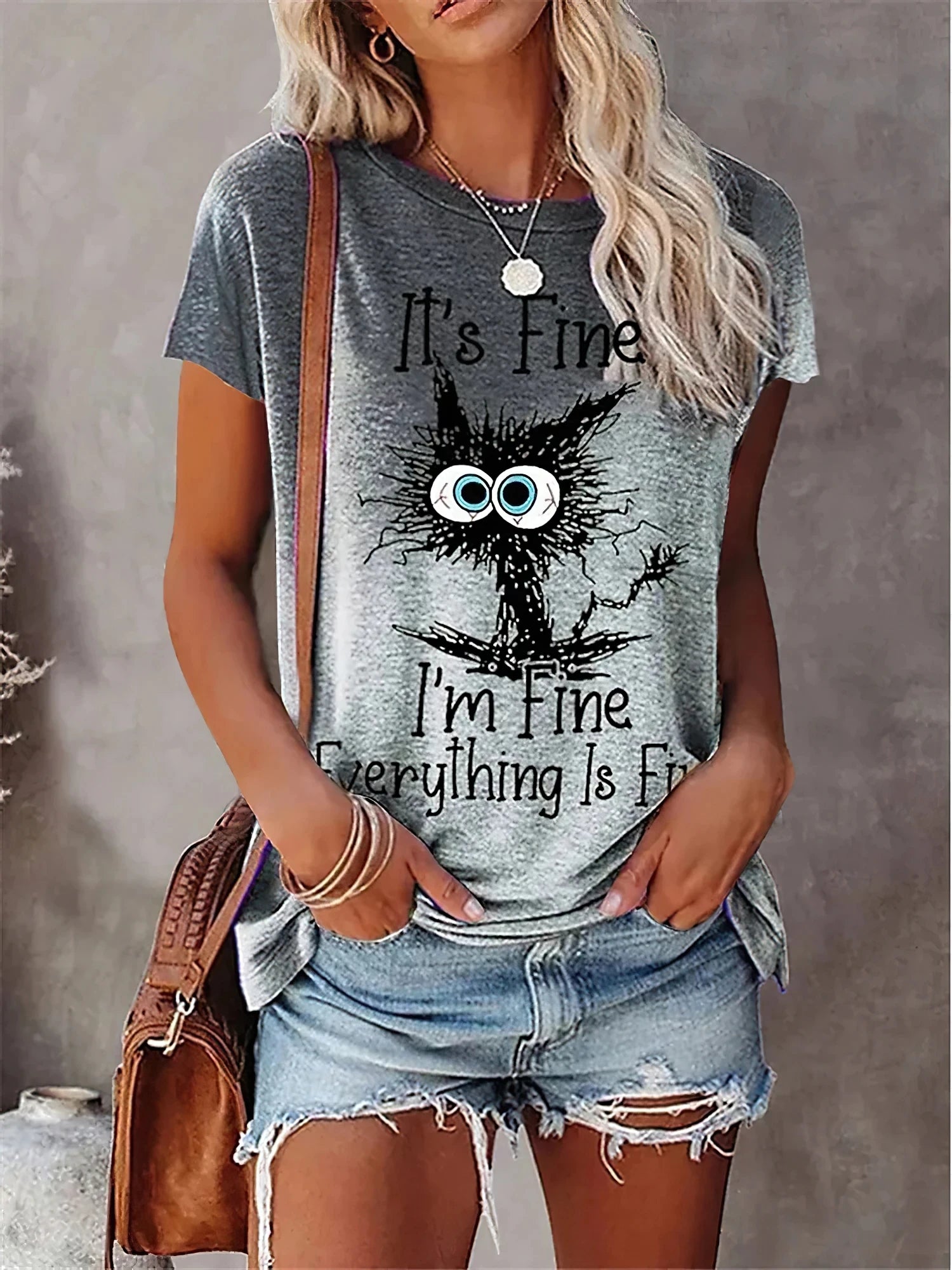 Camiseta con estampado de corazón para mujer, ropa de gran tamaño, camisetas, blusa de cuello redondo, diseño Original, nuevo estilo 2024