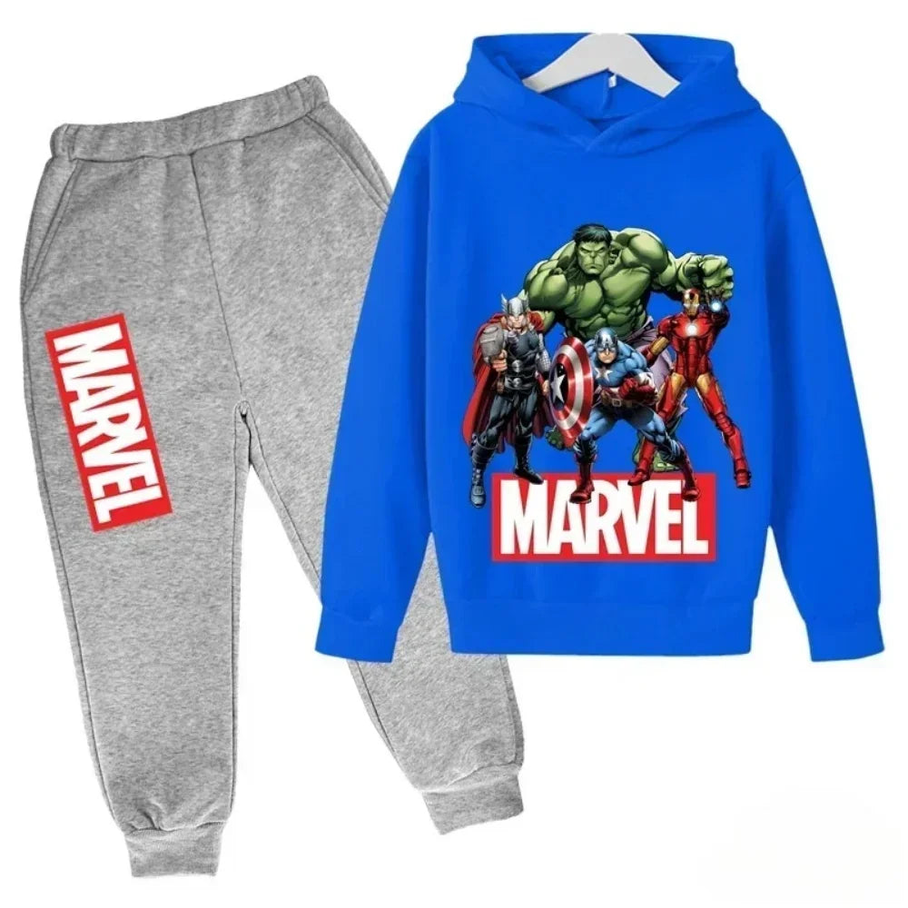 Sudadera con capucha de superhéroe de Marvel para niños, traje con capucha de Hulk para niños, traje de Iron Man para niños y niñas, conjunto de sudadera de otoño e invierno