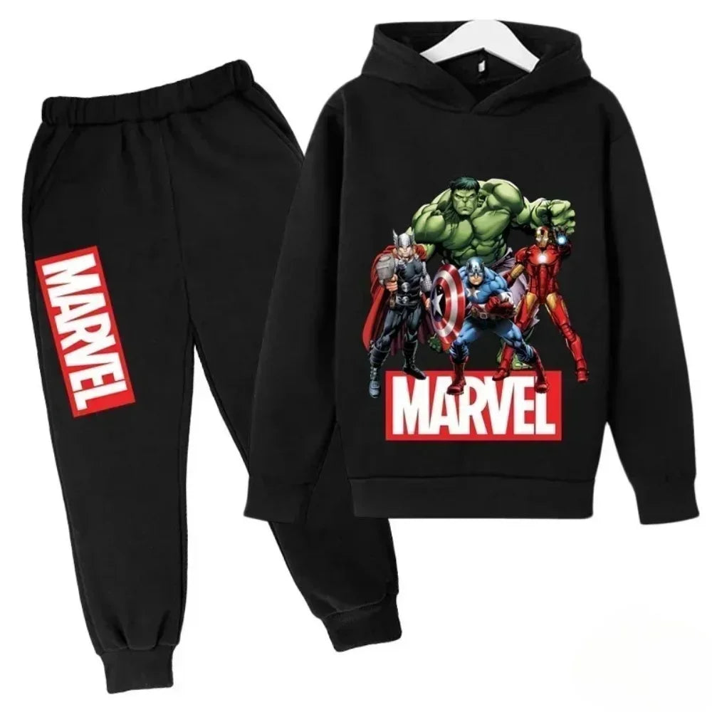 Sudadera con capucha de superhéroe de Marvel para niños, traje con capucha de Hulk para niños, traje de Iron Man para niños y niñas, conjunto de sudadera de otoño e invierno