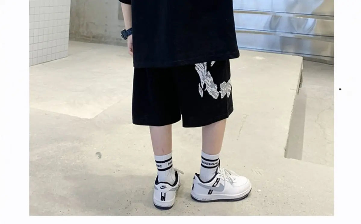 Conjunto de ropa deportiva informal para niños, camisetas de 2 piezas y pantalones, trajes de 3 a 14 años, estilo Hip Hop, moda de verano