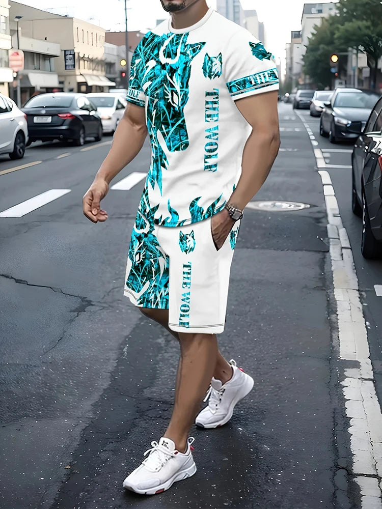 Camisetas de verano al aire libre de moda de calle para hombre Casual diario pantalones cortos deportivos para Hombre Camisetas y conjuntos de pantalones cortos con cordón para hombre