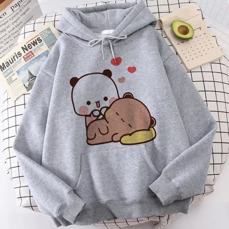 Ropa de calle gótica de dibujos animados para hombre y mujer, sudaderas con capucha con estampado de Bubu Dudu Y2k, divertidas sudaderas Kawaii, ropa con capucha con gráfico Vintage de los años 90