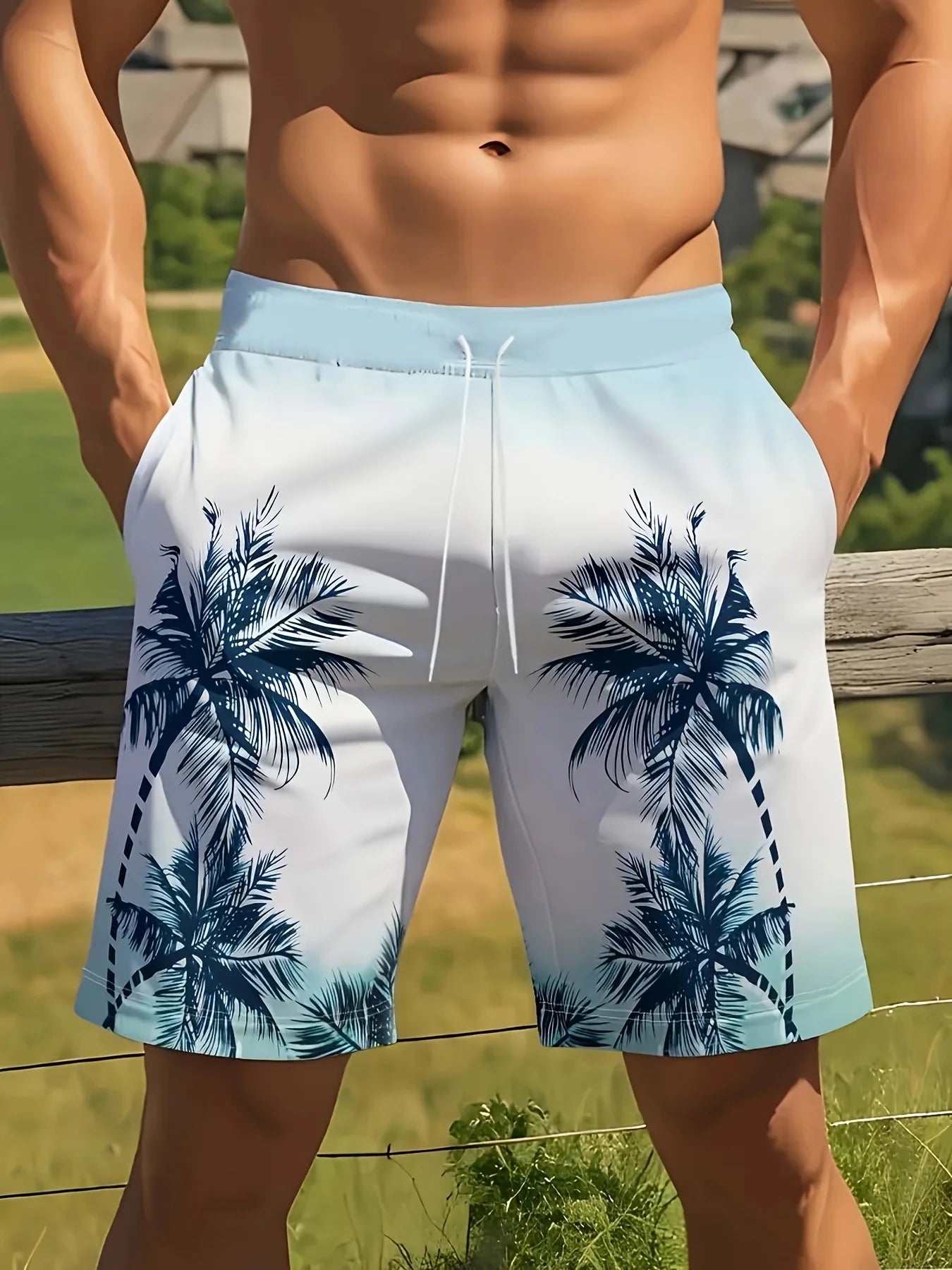 Shorts de Playa para Hombre con Estampado de Palmeras y Cocoteros, Nuevos Shorts de Verano para Vacaciones, Shorts Casuales Clásicos de Secado Rápido para Hombre