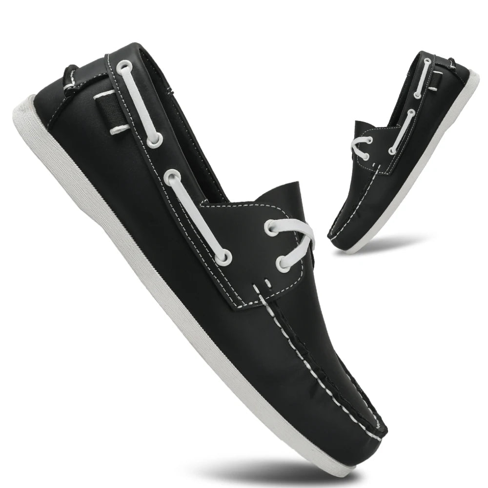 Zapatos mocasines con punta delantal de moda para hombre, cómodos antideslizantes para caminar al aire libre, viajar, primavera y verano
