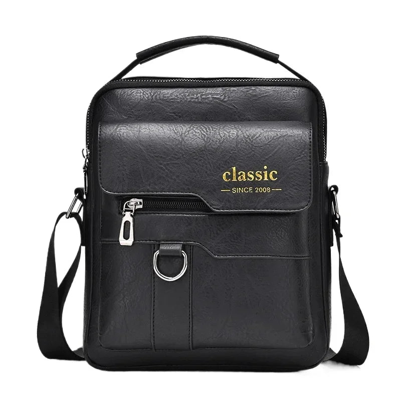 Bolso cruzado para hombre, bolsos de hombro para hombre, bolsos con cremalleras, bolso de cuero Artificial de gran capacidad para hombre, bolsos de mano tipo mensajero, bolsa