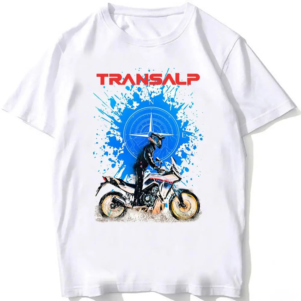 2025 nuevo Transalp XL750 motocicleta Montaña camiseta hombres manga corta Cool Boy Casual Tops Japón Moto deporte leyenda camisetas