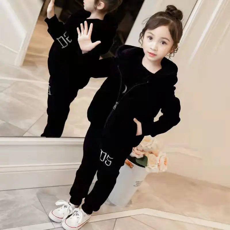 Chándal Niñas Otoño Invierno - Chaqueta Terciopelo + Capucha