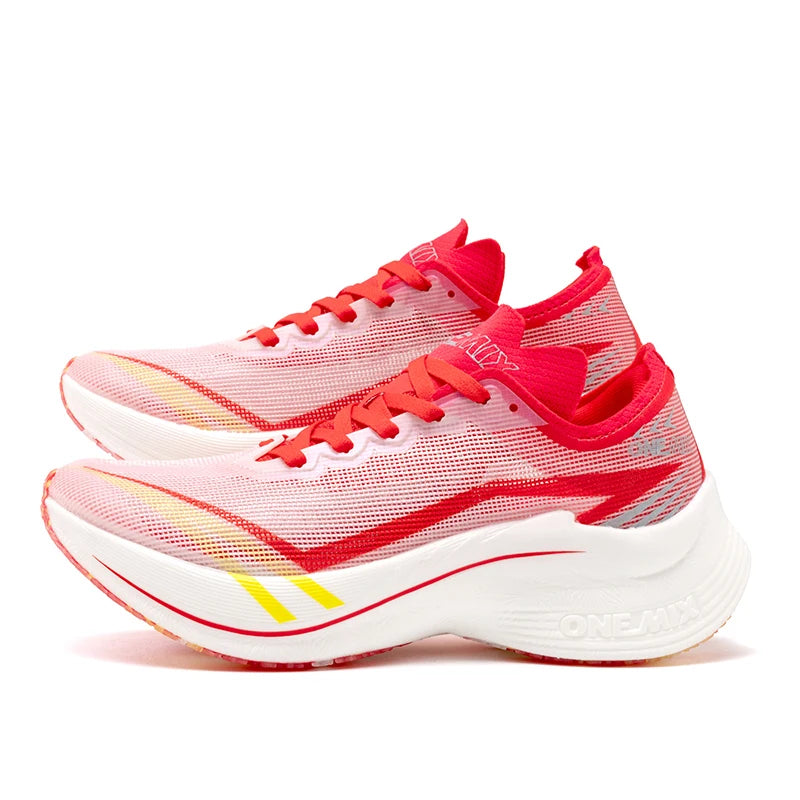 ONEMIX-zapatillas para correr para maratón, placa de carbono, prueba profesional, soporte estable para zapatillas de deporte ultraligeras que absorben los golpes, novedad de 2025
