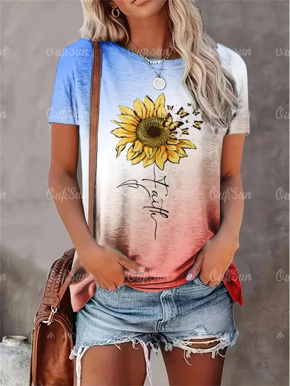 Camiseta con estampado de corazón para mujer, ropa de gran tamaño, camisetas, blusa de cuello redondo, diseño Original, nuevo estilo 2024