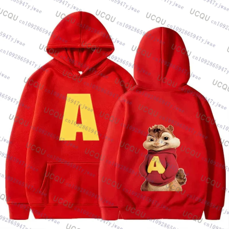 Alvin and The Chipmunks 2026 Sudadera con capucha de moda para mujer y hombre, disfraz de Halloween de Alvin Chipmunk, jersey de algodón para niños
