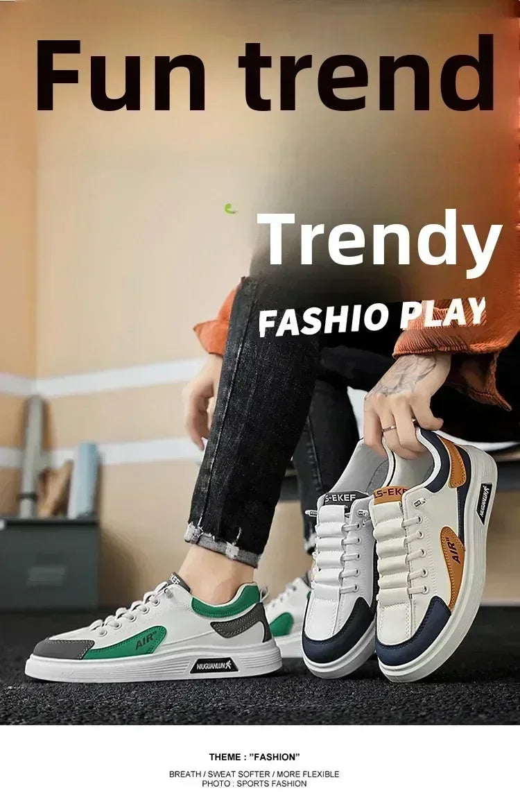 2025 casuales al aire cordones estilo coreano viaje juvenil zapatos de fondo plano para hombres transpirable shoe