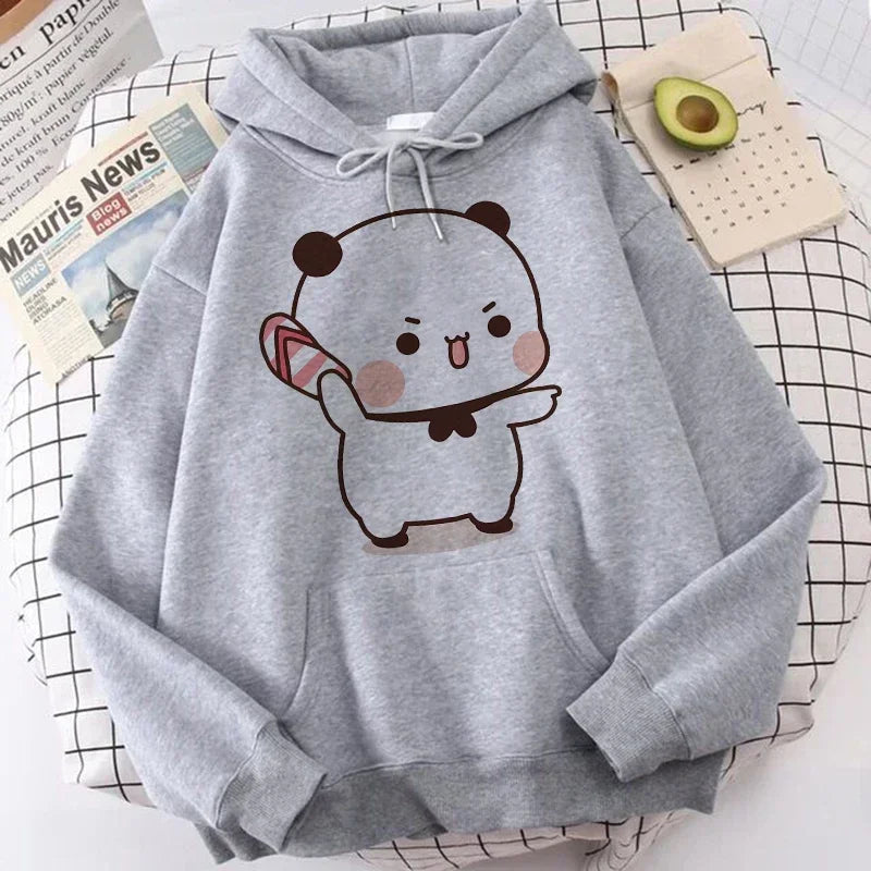 Ropa de calle gótica de dibujos animados para hombre y mujer, sudaderas con capucha con estampado de Bubu Dudu Y2k, divertidas sudaderas Kawaii, ropa con capucha con gráfico Vintage de los años 90