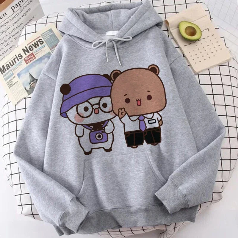 Ropa de calle gótica de dibujos animados para hombre y mujer, sudaderas con capucha con estampado de Bubu Dudu Y2k, divertidas sudaderas Kawaii, ropa con capucha con gráfico Vintage de los años 90