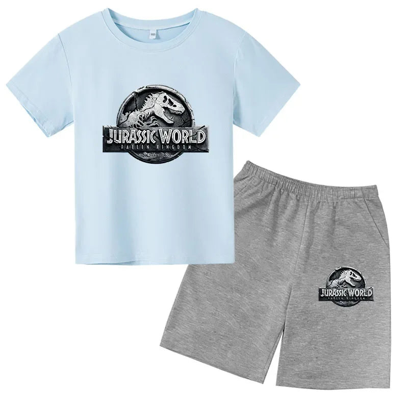 Conjunto de 2 Piezas de Camiseta de Manga Corta y Pantalones Cortos de Verano para Niños, Ropa de Marca de Lujo con Estampado Deportivo, Chándal Informal de Moda para Niños y Niñas
