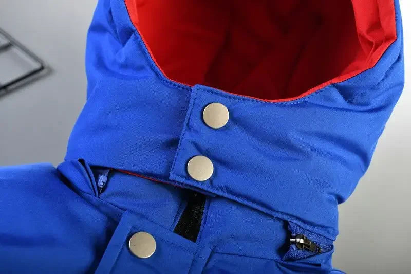 Nuevo abrigo de invierno para niños, ropa de moda para niños, ropa cálida y gruesa de algodón con capucha, prendas de vestir exteriores largas, chaquetas Parka para niños