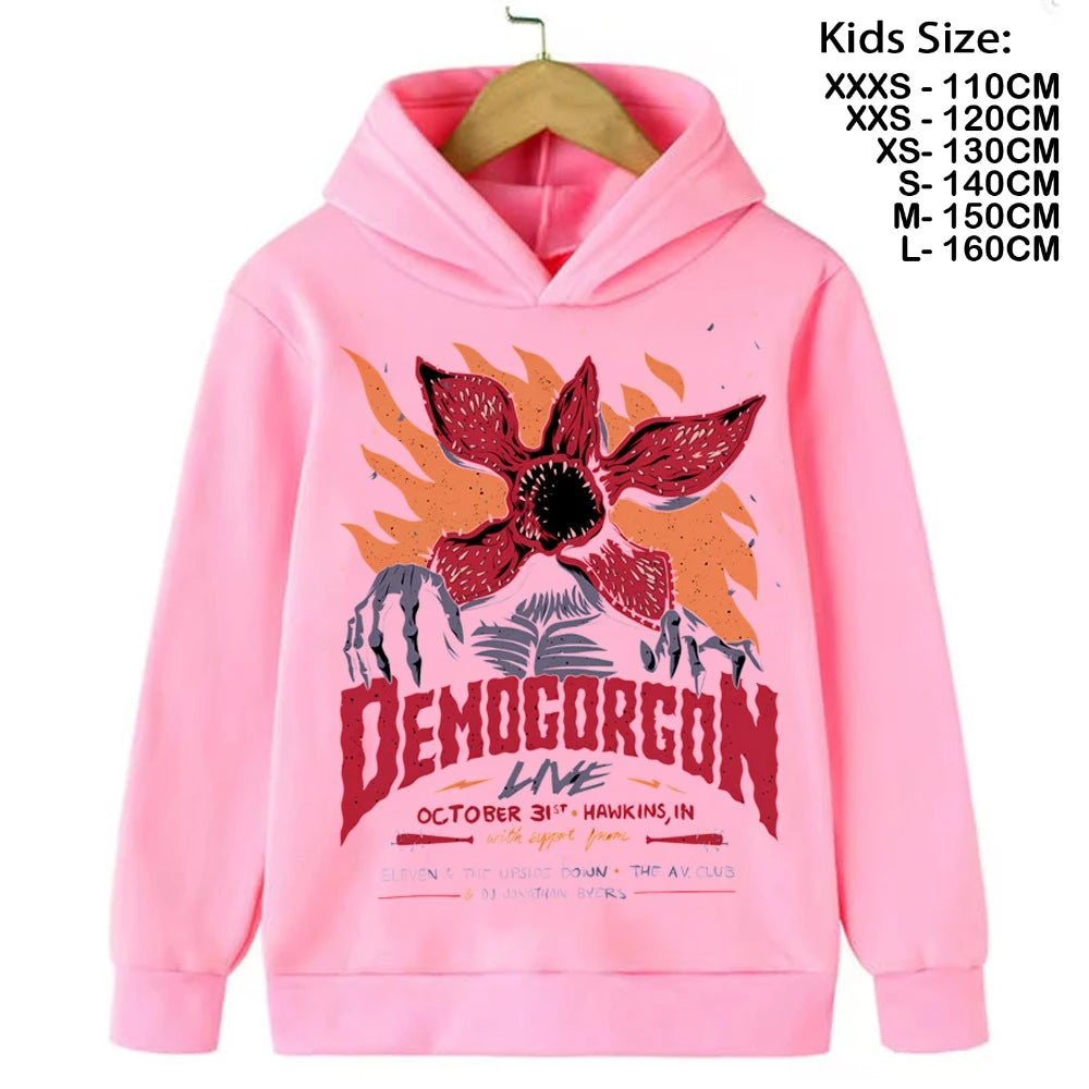 Eddie Munson Demogorgon Hawkins Cannibal Flower Sudadera con capucha Niños Dibujos animados Niños Niñas Niños Sudaderas