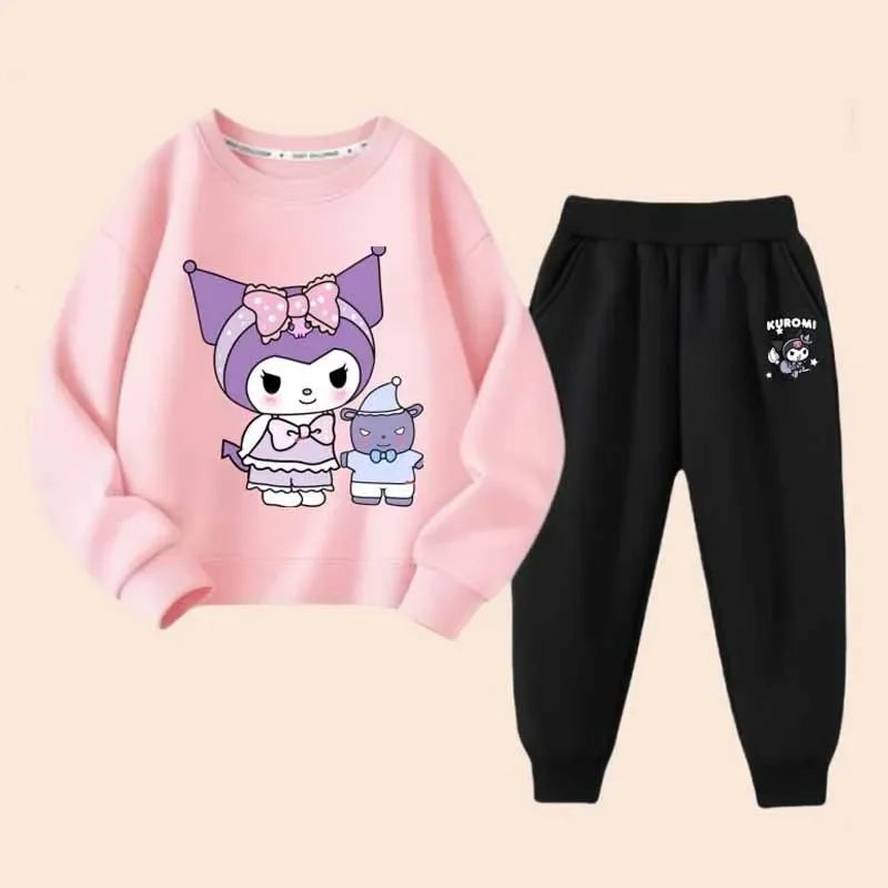 Conjunto Kuromi Sanrio Niños - Sudadera + Pantalones 2 Piezas