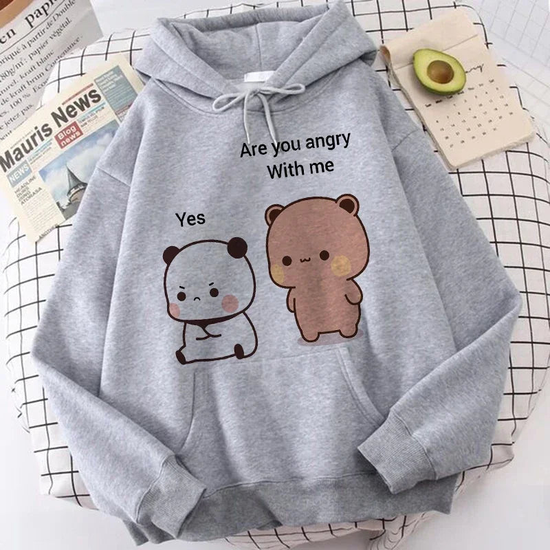 Ropa de calle gótica de dibujos animados para hombre y mujer, sudaderas con capucha con estampado de Bubu Dudu Y2k, divertidas sudaderas Kawaii, ropa con capucha con gráfico Vintage de los años 90