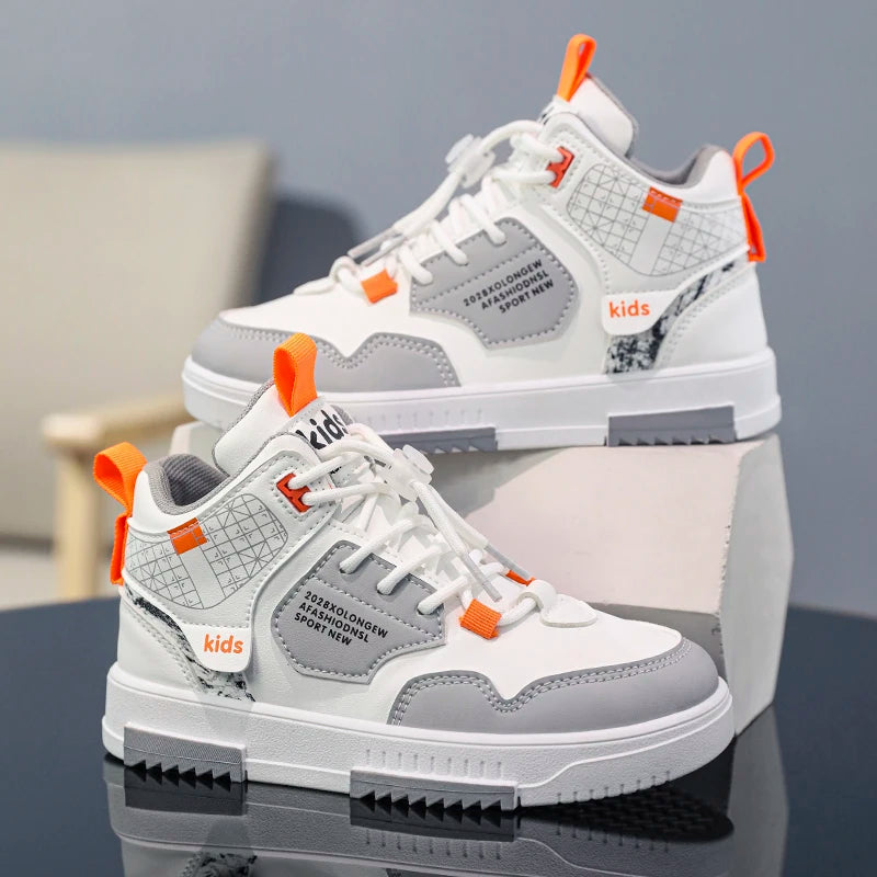 Zapatillas de deporte para niños y niñas, zapatos planos de marca de otoño, zapatos deportivos blancos para niños de 6 a 12 años, zapatillas informales de tenis escolares para niña