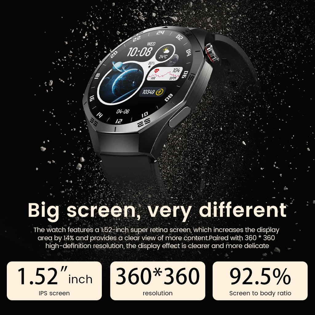 2025New para Android e ios reloj inteligente hombres pantalla AMOLED GPS trayectoria de movimiento ritmo cardíaco llamadas Bluetooth SmartWatch impermeable