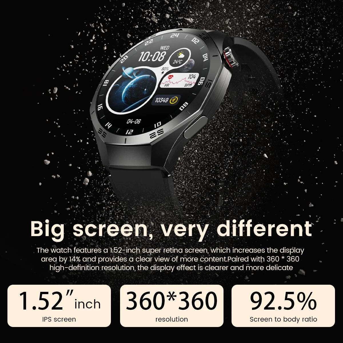 2025New para Android e ios reloj inteligente hombres pantalla AMOLED GPS trayectoria de movimiento ritmo cardíaco llamadas Bluetooth SmartWatch impermeable