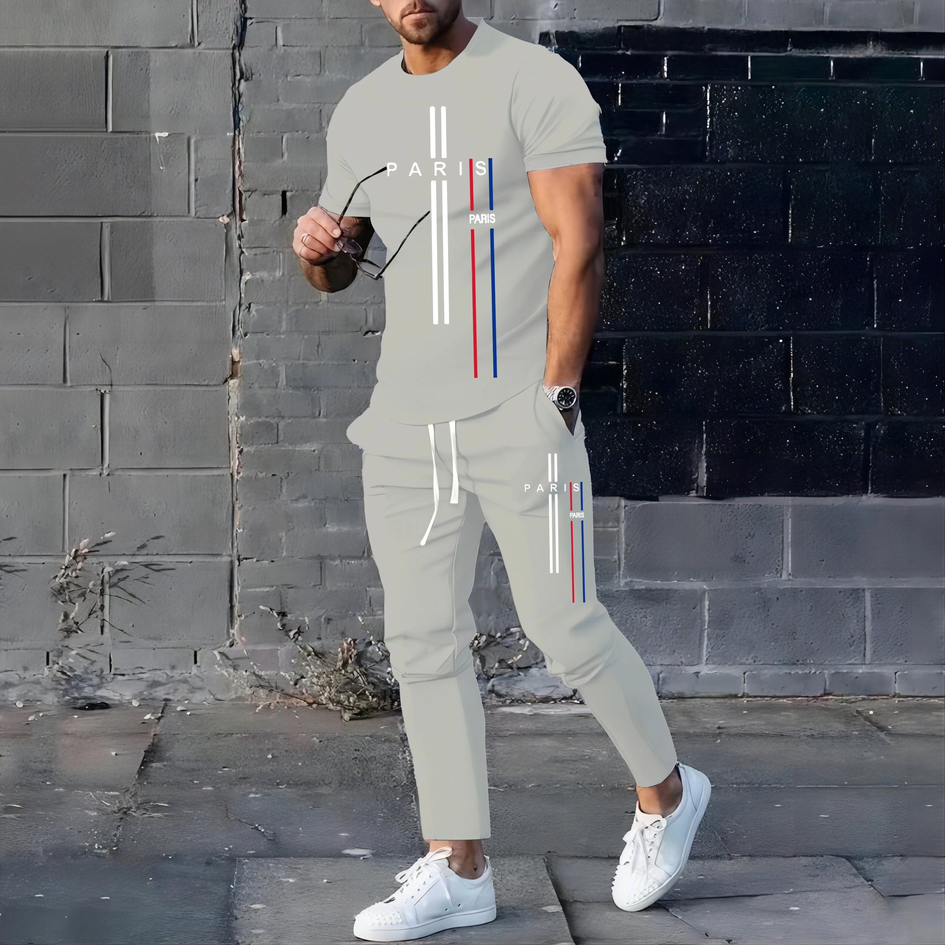 NOVEDAD DE VERANO 2023, ropa deportiva de fútbol a la moda para hombres, conjunto de camiseta y pantalones, pantalón corto informal, conjunto de manga, ropa para correr y Fitness