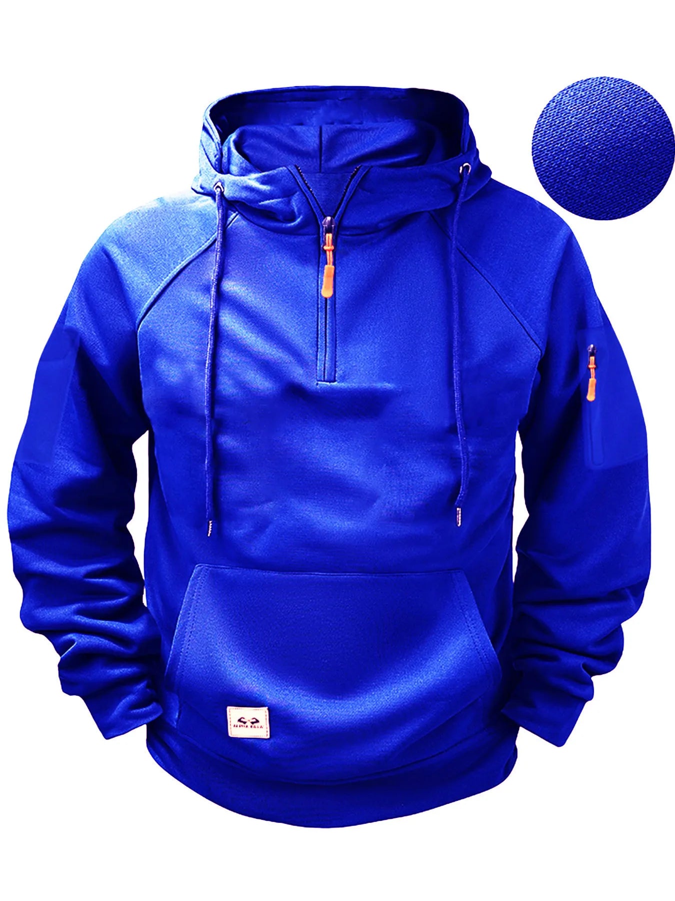 Sudadera con capucha de invierno para hombre con capucha cremallera táctica múltiples bolsillos estilo jersey deportivo casual abrigo de manga larga