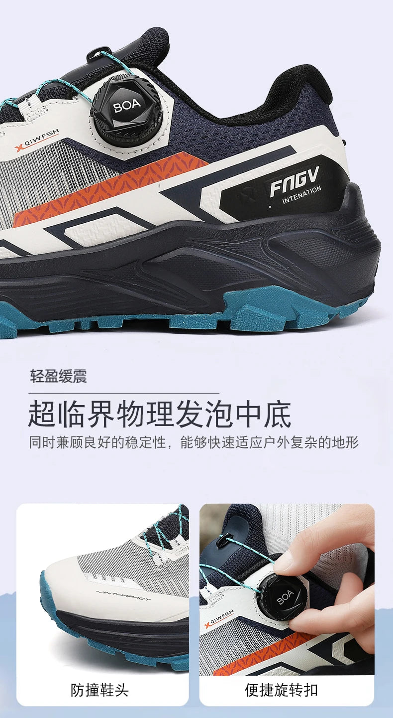 Zapatos de senderismo al aire libre con estilo para hombre, zapatillas de senderismo resistentes con forro cálido de felpa para calzado masculino de invierno