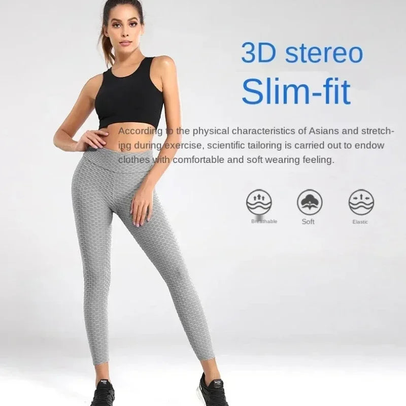 Mallas de compresión para mujer, pantalones de Yoga de cintura alta para correr, entrenamiento físico, pantalones atléticos antideslizantes con Control de barriga