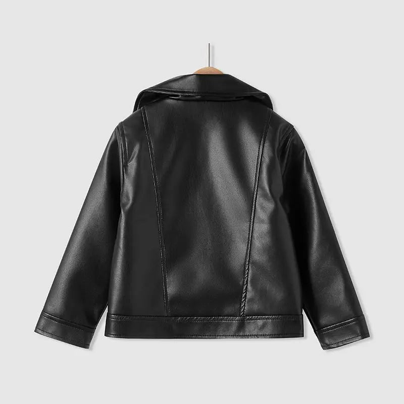 Chaqueta Cuero PU Niños - Estilo Motocicleta Primavera