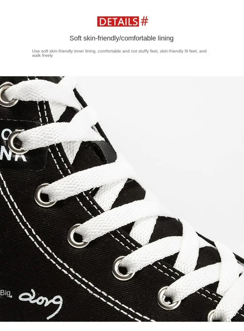 Men's Shoes 2024 New High Top Sneakers for Men Casual Breathable Platform Shoe Male Vulcanize Canvas Shoes Zapatos Para Hombres